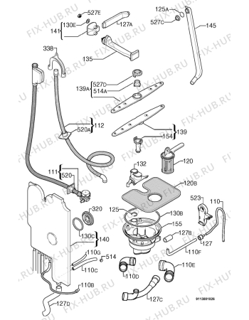 Взрыв-схема посудомоечной машины Privileg 041888_8281 - Схема узла Hydraulic System 272